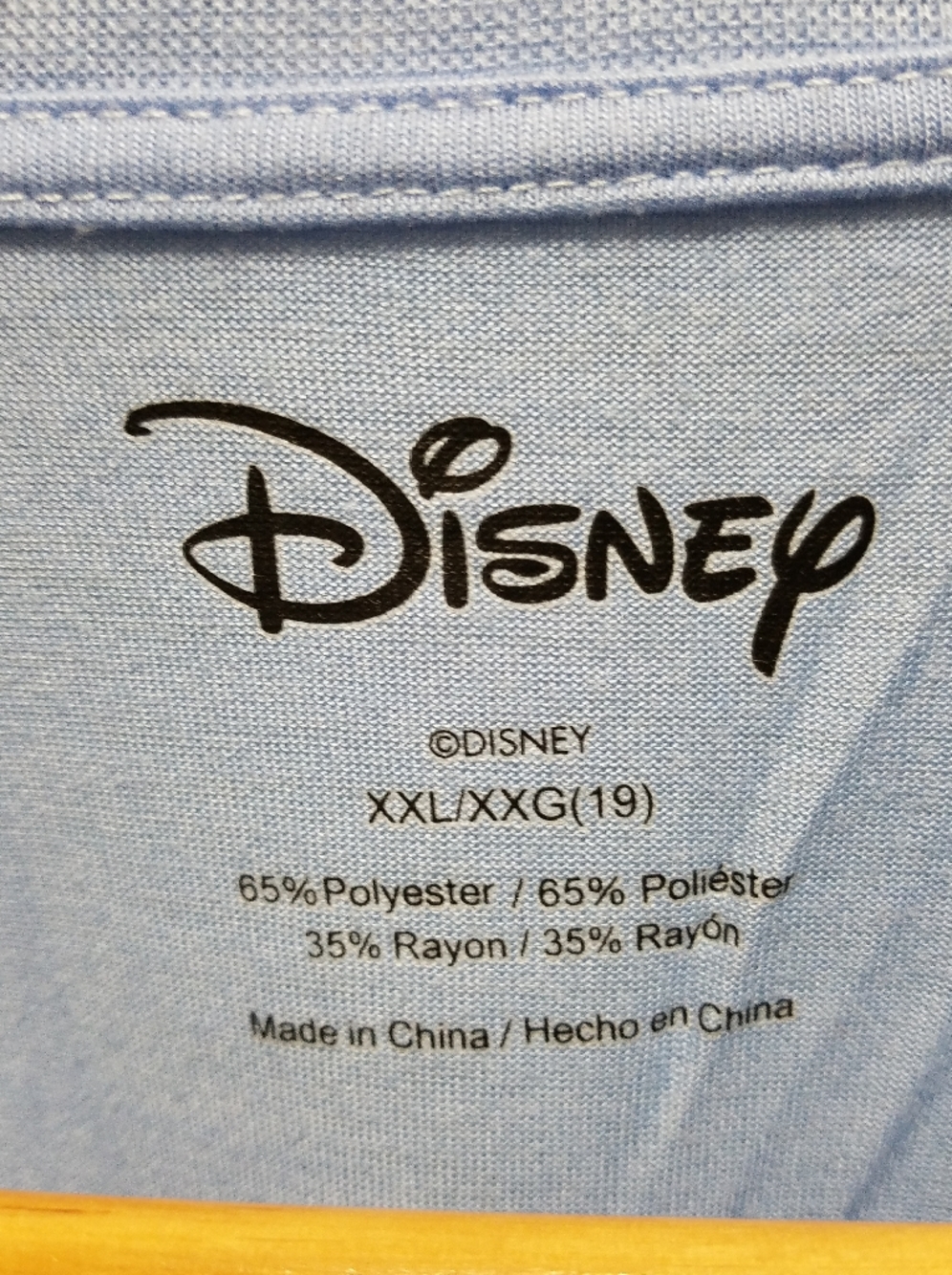 Disney Mickey Mouse Graphic Tee Light Blue Casual Curved Hem Top XXL - Picture 2 of 7